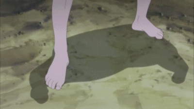 16:9 animated animated_gif approximated_aspect_ratio barefoot cloak feet ground lowres naruto snake tree yakushi_kabuto