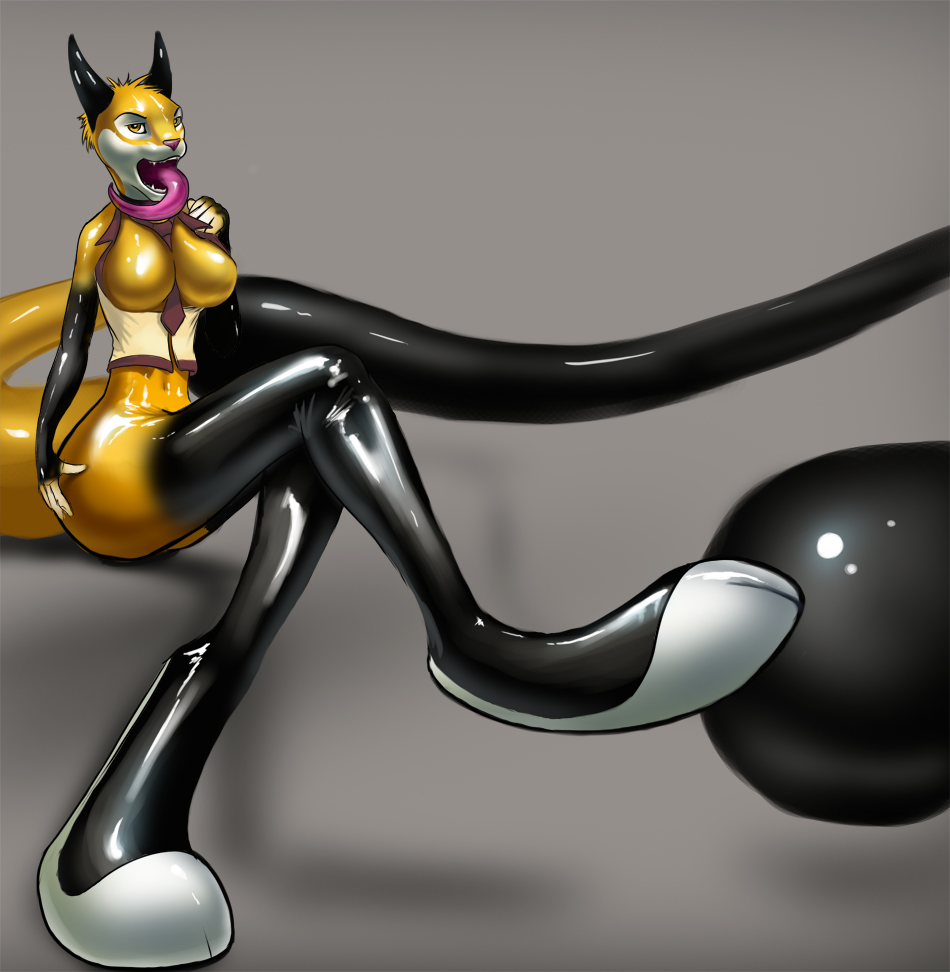 feline fetich latex_(artist) mammal paws rubber solo
