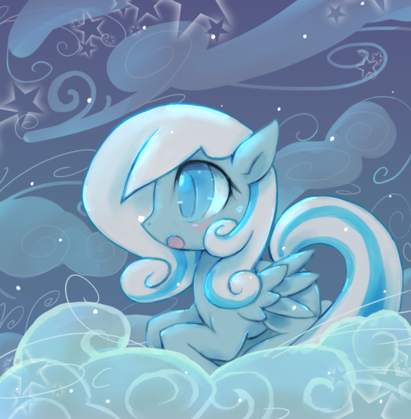 blue_eyes blush cloud equine female feral friendship_is_magic hair hiu horse klshica kolshica mammal my_little_pony open_mouth pegasus pony snow snowdrop_(mlp) snowing solo two_tone_hair wings