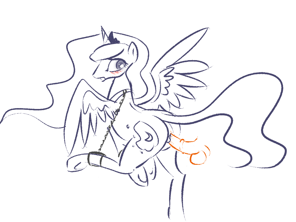 balls bdsm blush butt collar cutie_mark disembodied_penis equine feral friendship_is_magic horn horse horsecock invalid_tag looking_back male mammal my_little_pony open_mouth penis pony princess_luna_(mlp) pussy raised_tail royalty sketch solo tiara winged_unicorn wings