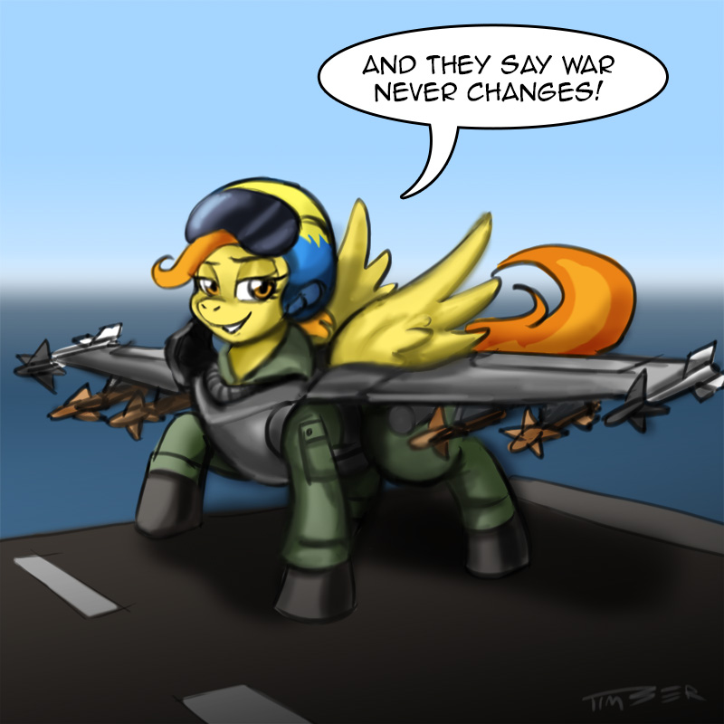 english_text equine female friendship_is_magic hair helmet horse looking_at_viewer mammal missile my_little_pony orange_hair pegasus pluckyninja pony smile solo spitfire_(mlp) text weapon wings wonderbolts_(mlp)