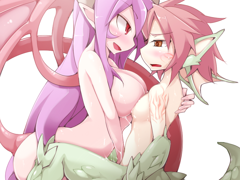 2girls alma_elma ass asymmetrical_docking bmp-to-png_conversion breast_press breasts colored_skin completely_nude demon_girl demon_tail demon_wings dragon_ears dragon_girl dragon_tail facial_tattoo fingering fins frfr from_side game_cg granberia green_skin head_fins hug large_breasts long_hair looking_at_another medium_breasts mon-musu_quest! monster_girl multiple_girls non-web_source nude open_mouth pointy_ears profile purple_hair red_eyes red_hair scales short_hair simple_background smile spoilers sweat tail tattoo transparent_background v-shaped_eyebrows very_long_hair wings yellow_eyes yellow_skin yuri