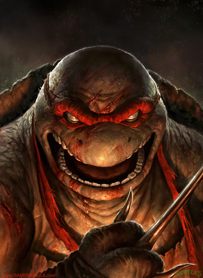 blood dave_rapoza dave_repoza looking_at_viewer male mask melee_weapon open_mouth raphael_(tmnt) sai shell solo teenage_mutant_ninja_turtles tongue turtle weapon white_eyes
