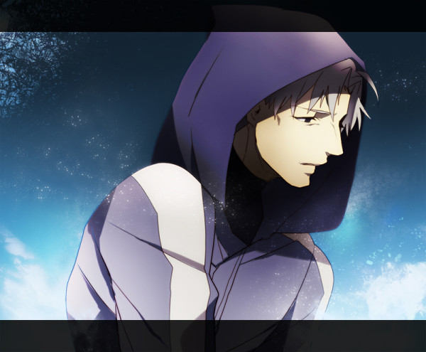 amakura_(am_as) black_eyes fate/zero fate_(series) hood hoodie male_focus matou_kariya solo white_hair