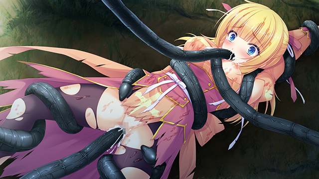 arms_up bad_id bad_pixiv_id bangs black_legwear blonde_hair blue_eyes blunt_bangs blush bow breast_slip breasts censored clothed_sex cross cum cum_in_mouth cum_in_pussy dress dutch_angle fellatio game_cg hair_ribbon juliet_sleeves long_hair long_sleeves looking_at_viewer magical_girl medium_breasts mosaic_censoring mouth_insertion nipples one_breast_out open_mouth oral panties pantyhose puffy_long_sleeves puffy_sleeves pussy rape restrained ribbon sayori sleeve_cuffs solo spread_legs tai_igyou_ikenie_shinkan_teana teana_eksrein tears tentacle_sex tentacles torn_clothes torn_dress torn_legwear underwear vaginal wide-eyed