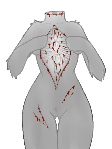 decapitation depressed emo female gore grotesque_death nude plain_background pochiiko pussy solo white_background