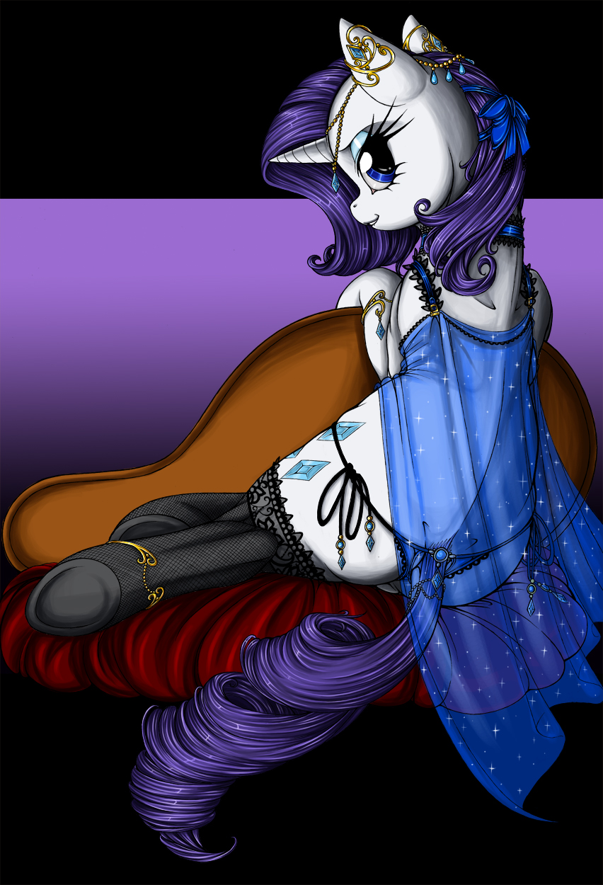 babydoll blue_eyes cloth clothing cutie_mark equine eyeshadow female friendship_is_magic fur hair horn horse jewels legwear lingerie long_hair longinius longinius-ii looking_at_viewer makeup mammal my_little_pony nightgown panties pony purple_hair rarity_(mlp) solo stockings underwear unicorn white_fur