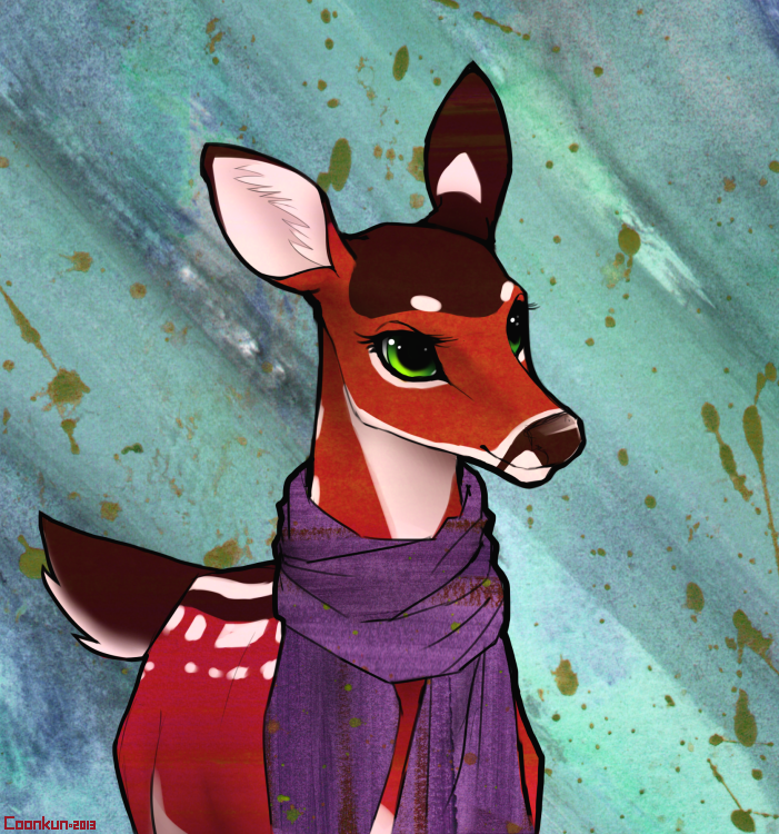 cervine coonkun deer female feral mammal scarf solo