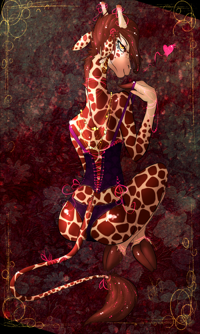 corset crossdressing garter_straps giraffe girly gloves hooves jewelry lingerie male mammal mudi_(mudiwa) panties solo underwear yashendwirh