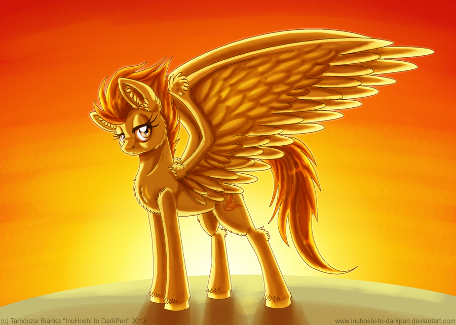 amber_eyes cutie_mark equine feathered_wings female feral friendship_is_magic hair horse inuhoshi-to-darkpen looking_at_viewer mammal my_little_pony orange_hair pegasus pony solo spitfire_(mlp) wings wonderbolts_(mlp)