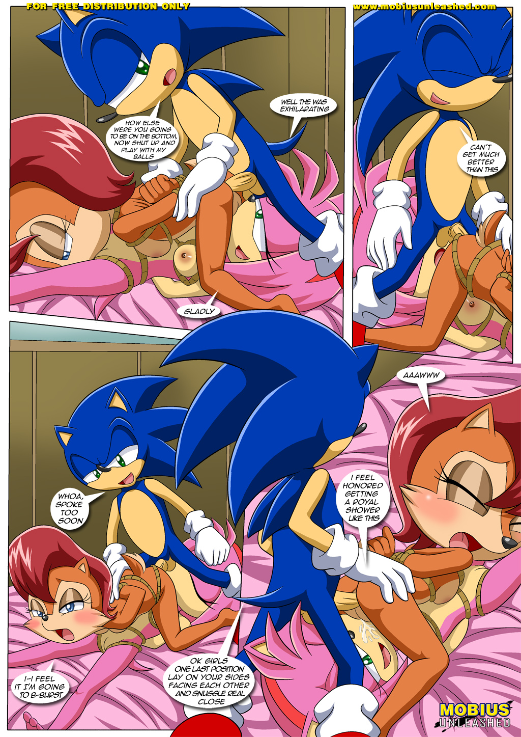amy_rose anal anal_penetration anthro ball_licking balls bbmbbf bdsm bisexual blush bondage bound breasts chipmunk comic dialog female group group_sex hedgehog lesbian licking male mammal mobius_unleashed nude oral oral_sex orgasm palcomix penetration penis pussy pussy_juice rodent sally_acorn sega sex sonic_(series) sonic_the_hedgehog text threesome tongue