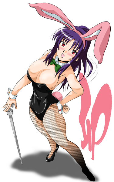 bunny_ears bunny_girl bunnysuit ookura_miyako tagme tawake wrist_cuffs