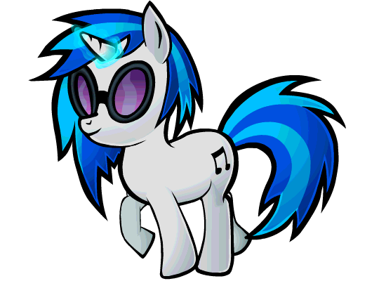 ambiguous_gender animated equine eyewear female feral friendship_is_magic glowing horn mammal my_little_pony nintendo paper_mario plain_background solo sunglasses transparent_background unicorn unknown_artist video_games vinyl_scratch_(mlp) walking