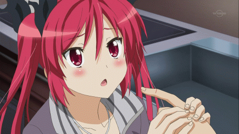 16:9 1girl animated animated_gif blush cthugha_(nyaruko-san) finger_sucking haiyore!_nyaruko-san lowres red_eyes red_hair twintails
