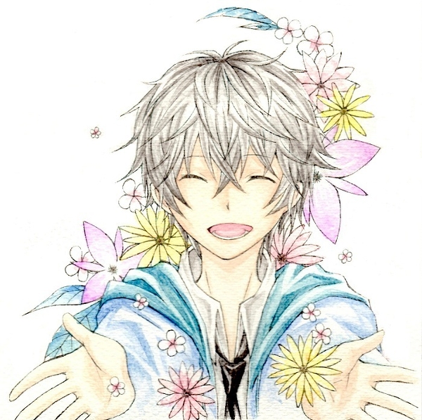 akise_aru flowers gray_hair tagme