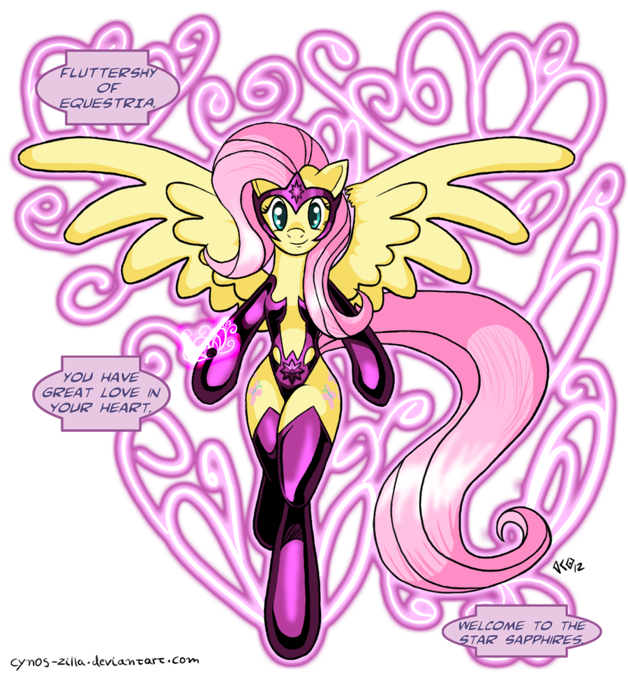 crossover cynos-zilla equine fluttershy_(mlp) friendship_is_magic green_lantern horse my_little_pony pegasus pony ring smile star_sapphires wings
