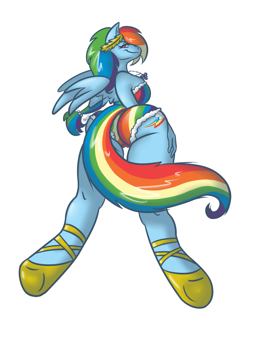 alpha_channel anthro anthrofied anz clothing cutie_mark equine female friendship_is_magic hair horse looking_back mammal multi-colored_hair my_little_pony pegasus plain_background pony purple_eyes rainbow_dash_(mlp) rainbow_hair solo transparent_background wings