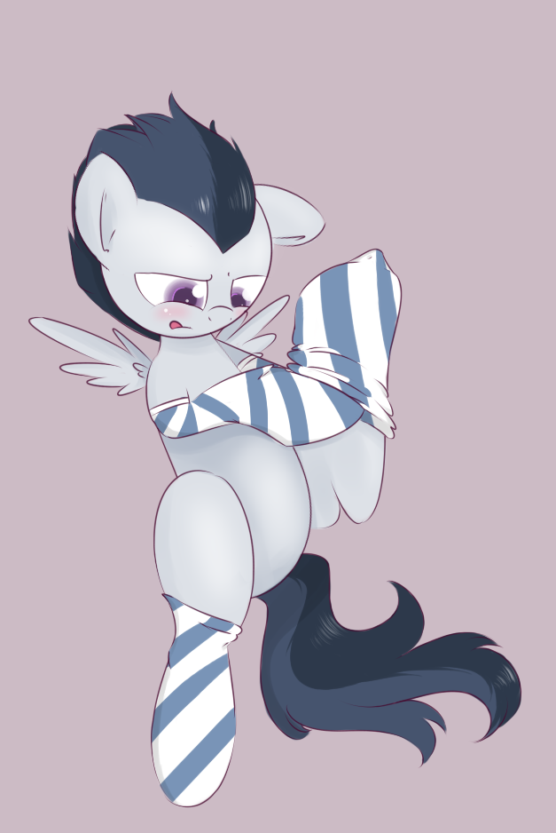 black_hair clothing cub equine feral friendship_is_magic hair horse kryptchild male mammal my_little_pony pegasus pony purple_eyes rumble_(mlp) socks solo wings young
