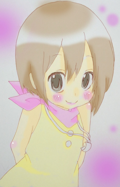 brown_hair child digimon digimon_adventure loli red_eyes smile yagami_hikari