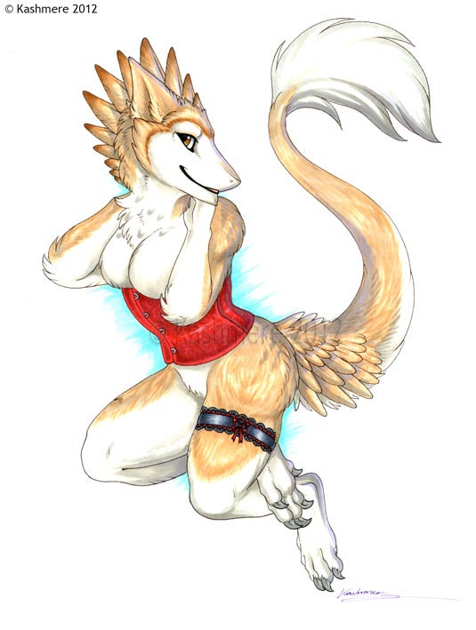 breasts corset female garter kashmere lingerie nude pinup pose sergal solo uil