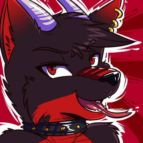 canine collar dragon forked_tongue horn katsuke mammal piercing scales solo tongue wolf wolgon