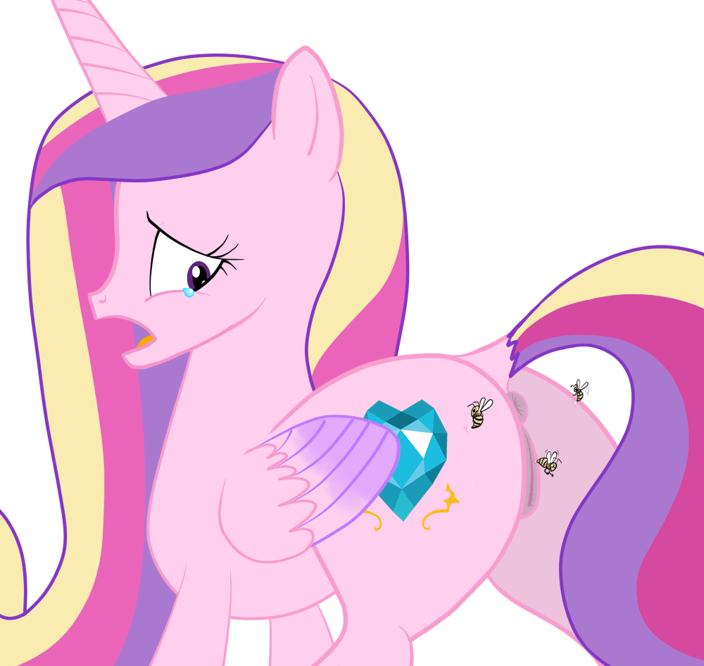 anus b.sting bee bee_sting bsting butt cutie_mark equine female feral friendship_is_magic hair horn horse mammal multi-colored_hair my_little_pony pony princess princess_cadance_(mlp) purple_eyes pussy royalty solo winged_unicorn wings