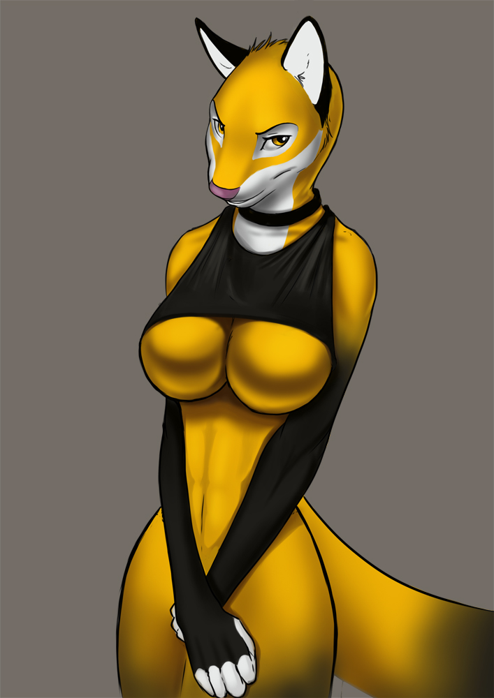 cat chest feline female fur latex_(artist) mammal plain_background solo yellow_eyes yellow_fur