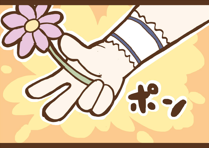 adomi comic flower hands izayoi_sakuya letterboxed millipen_(medium) solo touhou traditional_media wrist_cuffs