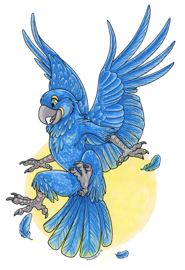 avian bird female flying hyacinth_macaw macaw nude parrot solo spread_wings wingedwolf wings