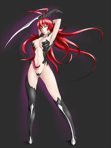 1girl amaha_masane breasts kina large_breasts red_hair solo witchblade