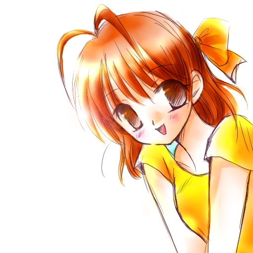 antenna_hair brown_eyes brown_hair clannad furukawa_nagisa kirarin short_hair solo