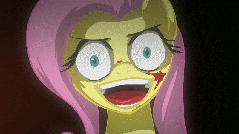 animated blood creepy equine fantasyblade female fluttershy_(mlp) friendship_is_magic horse mammal my_little_pony nightmare_fuel open_mouth pony solo teeth tongue
