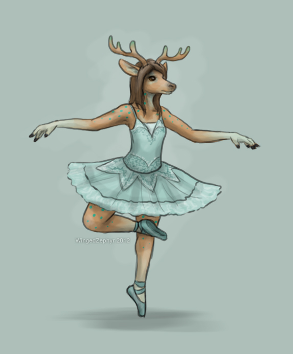 ballet ballet_slippers cervine dancing dress female mammal reindeer solo standing tutu wingedzephyr
