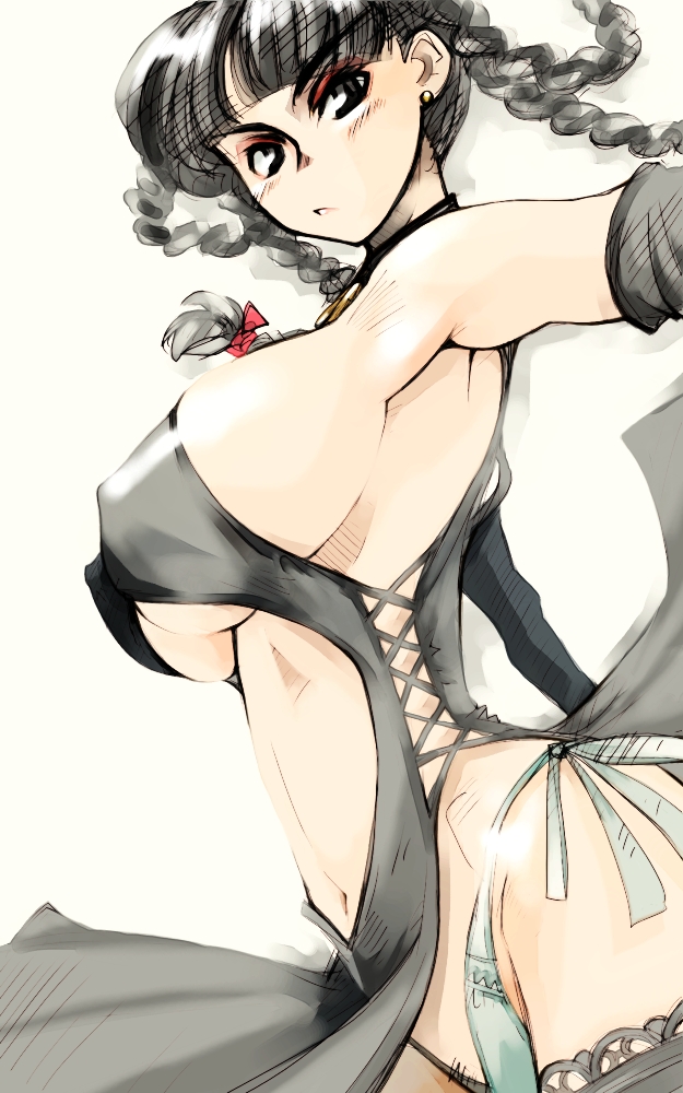 1girl black_hair breasts dead_or_alive dress large_breasts lei_fang mike156 solo tecmo