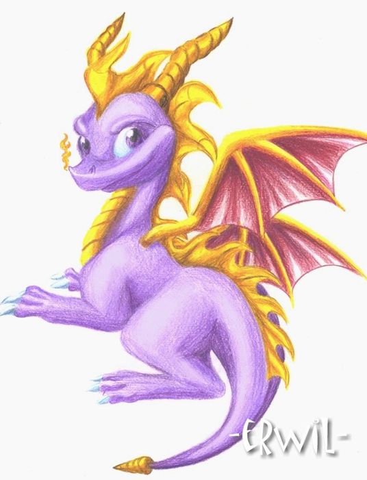 dragon horns looking_back simple_background spyro spyro_the_dragon tagme tail wings