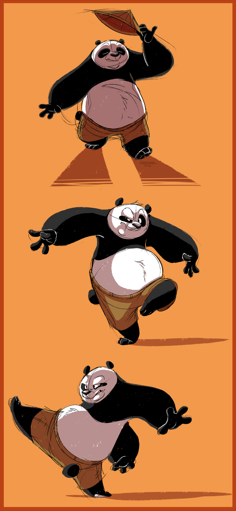 bear black_fur clothing dreamworks fur greevixor kung_fu_panda male mammal panda po shorts solo white_belly