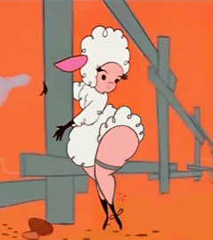 caprine cartoon cute droopy edit female leggy_lamb looking_back low_res mammal open_mouth sheep solo tex_avery thick_thighs toony unknown_artist
