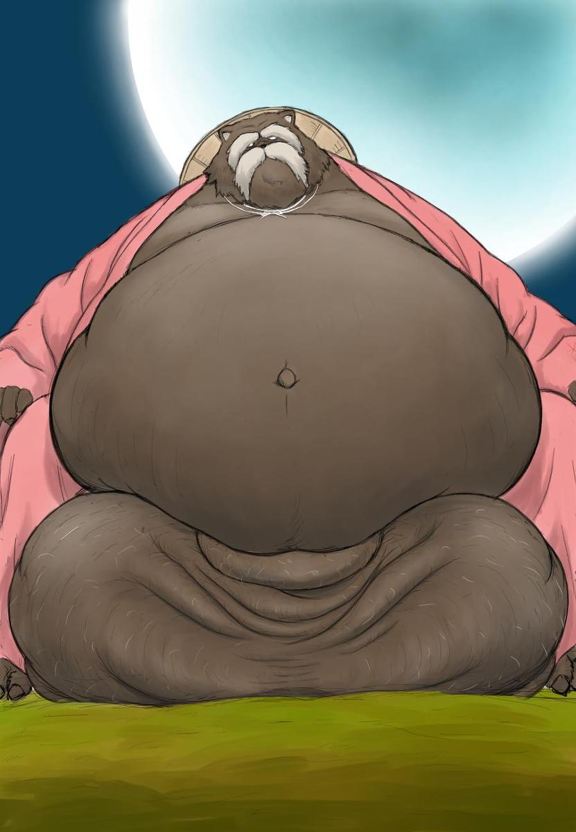 big_balls dogma hyper hyper_balls male obese old overweight solo tanuki unknown_artist