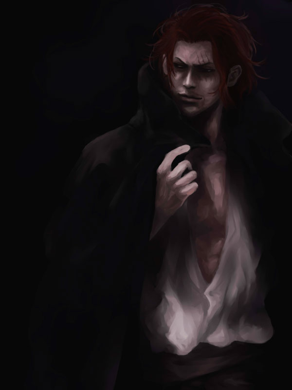 1boy f_(zxc0000) male male_focus one_piece red_hair scar shanks solo