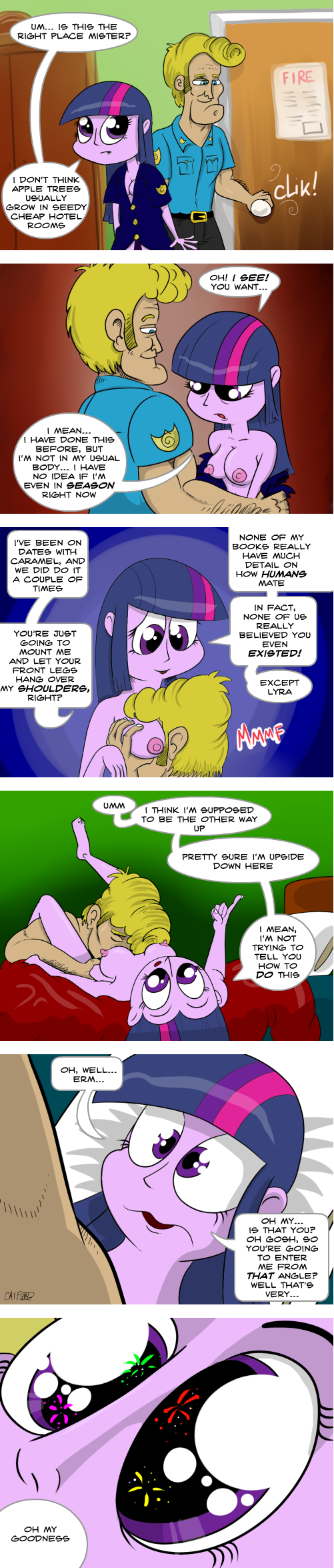 breasts catfood-mcfly comic dialog duo english_text equestria_girls female friendship_is_magic hair human humanized male mammal motel multi-colored_hair my_little_pony nipples nude oral oral_sex purple_body purple_eyes sex straight suggestive text twilight_sparkle twilight_sparkle_(eg)