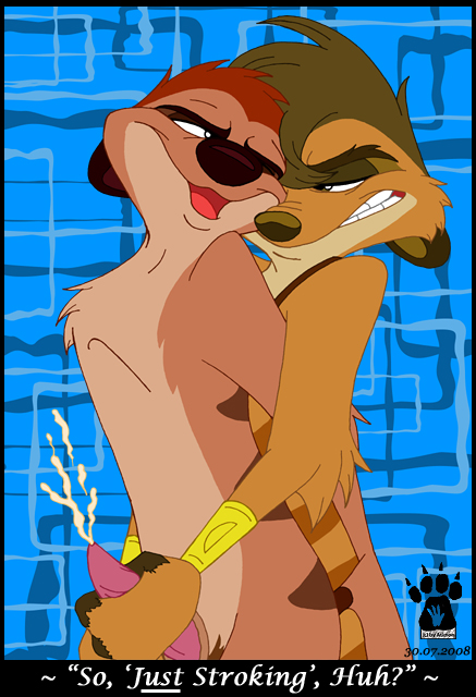 anal anal_penetration atimon cum disney feral gay gold gold_jewelry jewelry male meerkat penetration penis the_lion_king timon