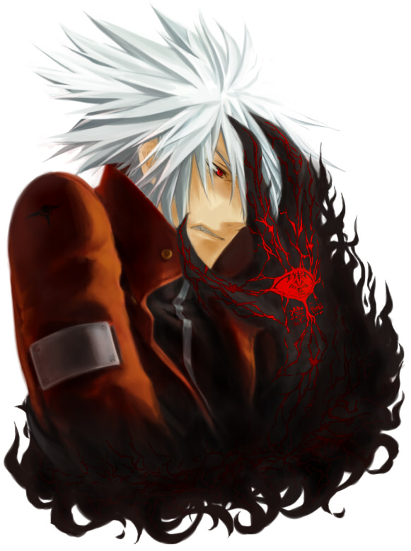 blazblue claws devoured_by_darkness jacket male_focus noco ragna_the_bloodedge red_eyes red_jacket silver_hair solo spiked_hair veins