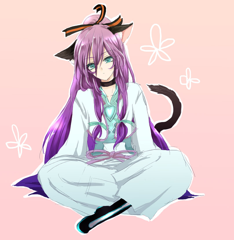 animal_ears bad_id bad_pixiv_id kamui_gakupo long_hair male_focus purple_hair solo tail unabara_misumi vocaloid