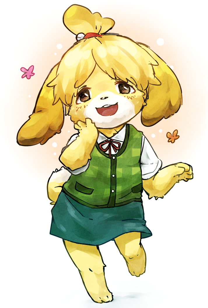 artist_request blush canine dog doubutsu_no_mori female hand_on_another's_face hand_on_another's_face hand_on_face isabelle_(animal_crossing) mammal nintendo shih_tzu shizue_(animal_crossing) shizue_(doubutsu_no_mori) unknown_artist video_games yamarisu_(ymrs)