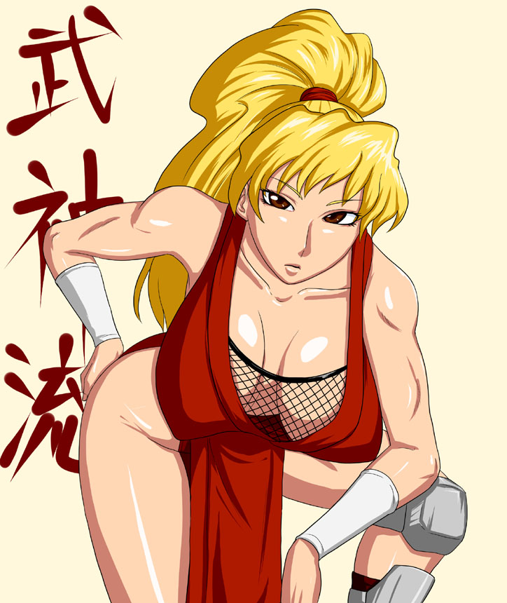 1girl blonde_hair breasts capcom final_fight genryuusai_maki large_breasts ml muscle solo