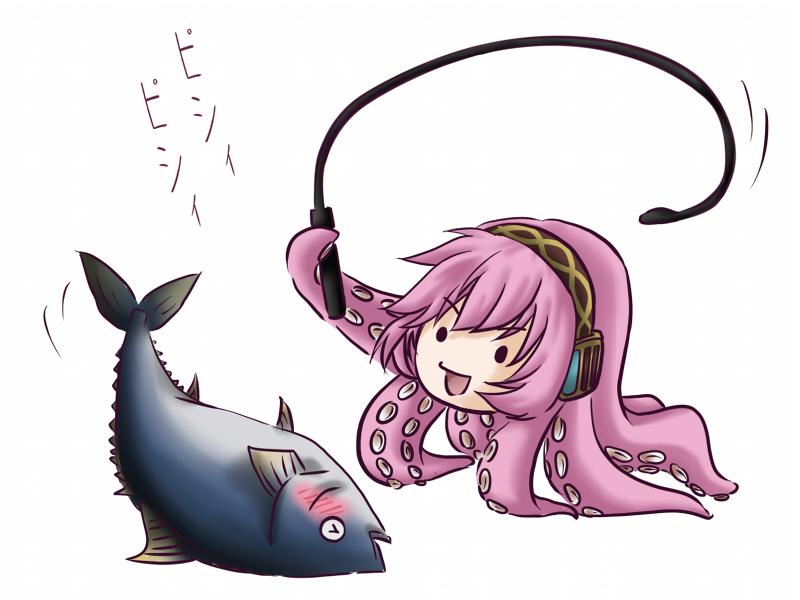 bad_id bad_pixiv_id bdsm megurine_luka no_humans takoluka tuna vocaloid whip