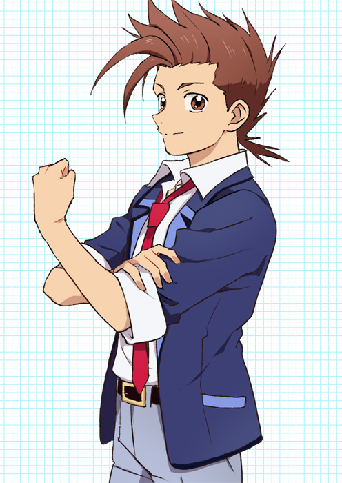 brown_eyes brown_hair lloyd_irving necktie official_style r_(corolla) tales_of_(series) tales_of_symphonia