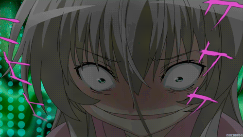 ahoge animated animated_gif crazy_eyes green_eyes haiyore!_nyaruko-san lowres nyarlathotep_(nyaruko-san) parody silver_hair tagme