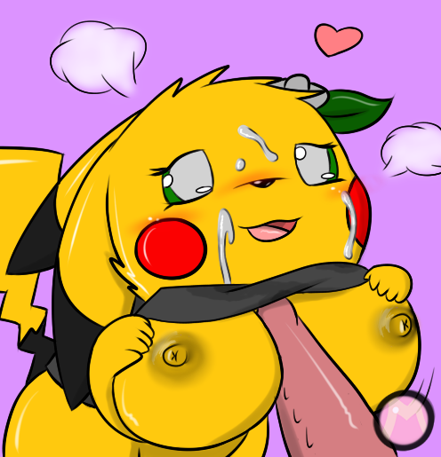 anthro anthrofied big blush breasts breath breathing cum cum_on_face cumshot cute disembodied_penis female flower green_eyes green_sclera large love male milachu92 mother nintendo orgasm parent penis pikachu pok&#233;mon pok&#233;morph pok&eacute;mon pok&eacute;morph pok&eacute;philia straight titfuck video_games white_eyes