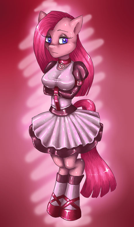 anthrofied big_breasts blue_eyes breasts clothed clothing dress equine female friendship_is_magic hair horse iamthemisukitty mammal my_little_pony pink_hair pinkamena_(mlp) pinkie_pie_(mlp) pony solo standing